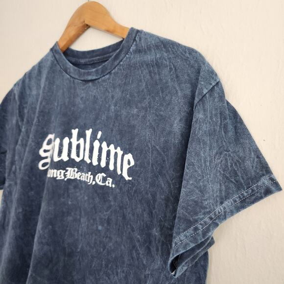 Urban Outfitters Sublime T-Shirt Dark Blue Acid Wash Graphic Tee M - Picture 4 of 8